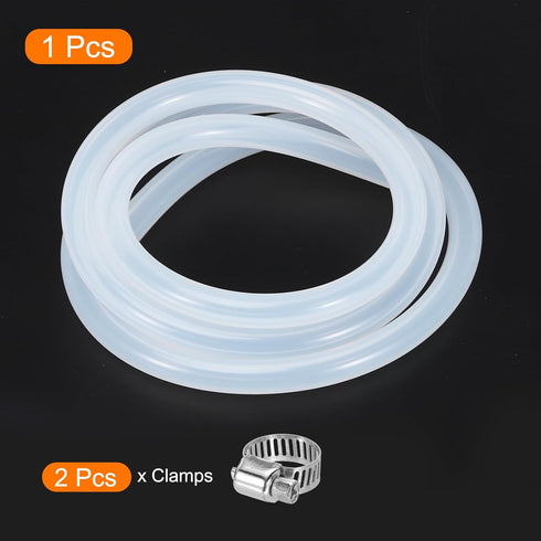 MECCANIXITY 3.3ft Clear Silicone Rubber Tubing, 5/16" OD Flexible Plastic Tube for Brewing, Wine Making, Pump Siphon,