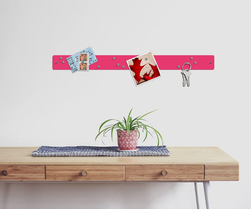 Three by Three Seattle 28 x 2.5 Inch Metal Strip Frameless Magnetic Bulletin Board with 12 Magnets