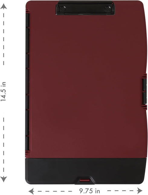 Dexas Folio Clipcase Professional Storage Clipboard with Pen storage compartment, 9.75 x 14.75, A4, Merlot. Ideal for Teachers, Nurses, Coaches, Students, Trades, Homeschooling by Dexas