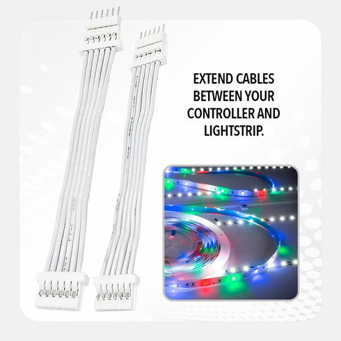 Extension Cable for Philips Hue Lightstrip V4 Lighting - LED Strip - White (extension 0.16ft, 2 pcs)
