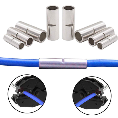 Baihuigo Stranded Wire Butt Terminals, 3 Types Gauge Copper Ferrule AWG 4,6,8 for Automotive and Boat Wire Joints