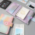 Purple PU Leather Budget Binder Cover, A7 6-Ring Money Organizer, Refillable Loose Leaf Receipt Notebook with Pockets
