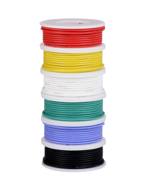 20awg Wire,20 (6 23ft 7m 20awg TUOFENG Wire Flexible Stranded Gauge Wire Tinned Copper Silicone Rubber Insulated