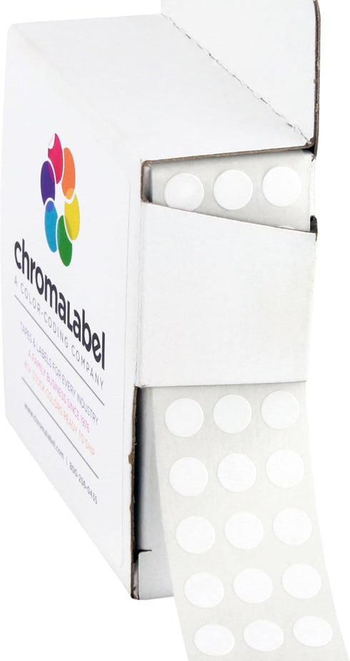ChromaLabel 1/4 Inch Circle Sticker Labels, 1000 White Sticky Dots with Handy Dispenser