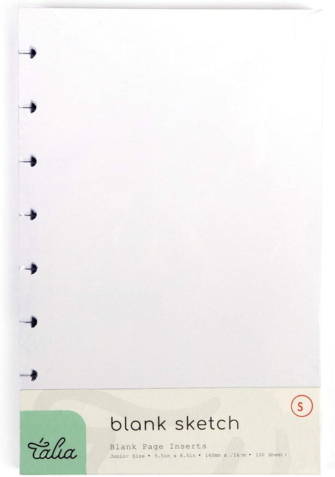 Talia Discbound Notebook Refills, Junior Size (5.5in x 8.5in), Blank Pages