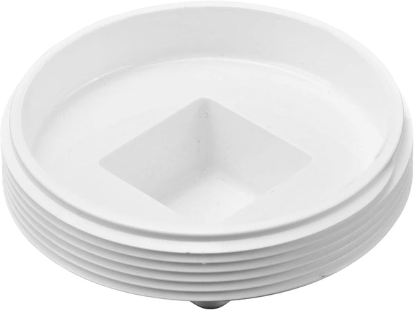 NDS 41P8 PVC S&D Cleanout Plug with 4-Inch MPT Connection for 4-Inch FPT Drain Fittings, White