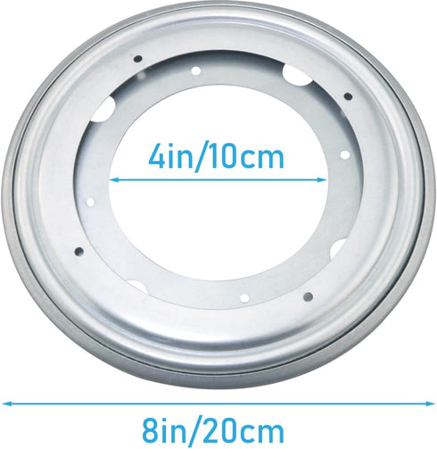 WHYHKJ 8 inch Circular Rotating Plate Bearing White Zinc Silver Multi Purpose Rotating Bookshelf Base Furniture