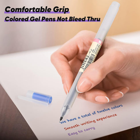 Gel Ink Pens - Black Fine Point for Bullet Journaling, Note Taking, Writing, Drawing, Office & School Supplies