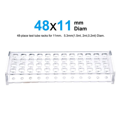 uxcell 2 Kind of Test Tube Rack Holder Lab Stand Acrylic 48-Well Clear for 1.5ml, 2ml