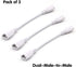 T5 T8 LED Tube Connector Cable Wire 8 inch Double Male to Male End Extension Cord for Integrated LED Fluorescent Tube Light Bulb Lamp Holder Socket(3-Pack 3Pin Male) by Probelie