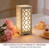 9" Tall LED Table Lamp with Flower Shaped Carving (Battery & USB Operated) - LED Desk Lamps Rechargeable with USB