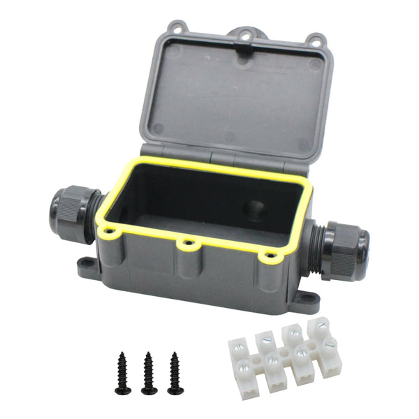 MAKERELE IP68 Waterproof Junction Box with Terminals, 3 Way Clamshell-Type Electrical Splice Box, 12mm Diameter