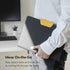 LHiDS Creative Magnetic Business Portfolio - A4 Padfolio Organizer with Clipboard, Card Holder, Grey