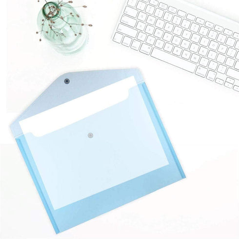 JAM PAPER Plastic Envelopes with Snap Closure - Assorted Colors - Legal Booklet - 9 3/4 x 14 1/2 - 6/Pack