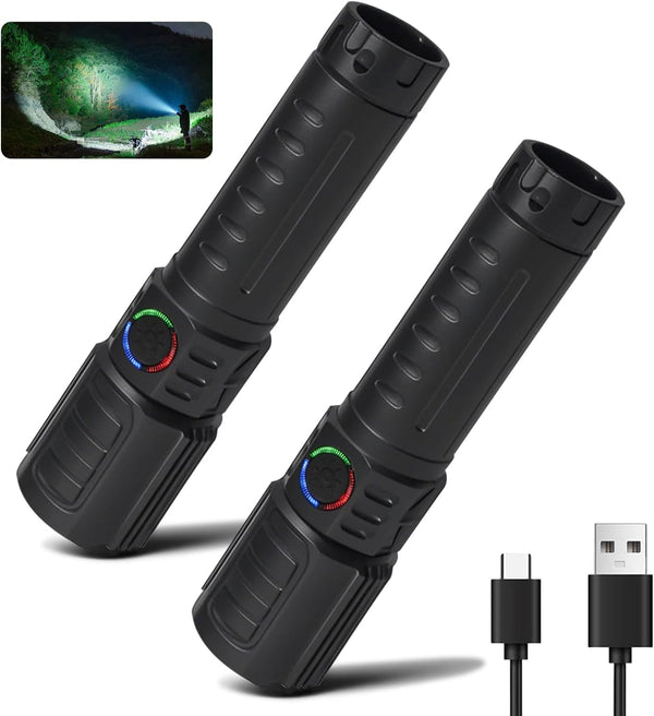Tactical Flashlights Torch High Lumens Rechargeable, 3 Modes Led Waterproof Zoomable Linternas
