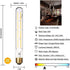 Dimmable T10 Edison LED Long Tubular Bulb, 8W Vintage Filament, 4000K Daylight White, E26 Base, 4 Pack