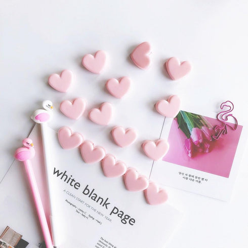 Chris.W Cute Heart Shaped Mini Binder Clips, Decorative Paper Clips, Pack of 20, Pink, 1.4 x 0.82 inches
