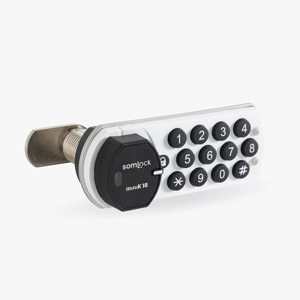 miniK10 Standard Electronic Cabinet Lock 12-Button Keypad, 10-Year Battery Life, IP54 Waterproof