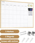 VUSIGN Magnetic Monthly Calendar Whiteboard, 17'' x 23'' Dry Erase Calendar for Wall, Gold Wooden Frame