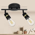 HiBay 2-Light Track Lighting, Rotatable Ceiling or Wall Light Fixture, Modern Black