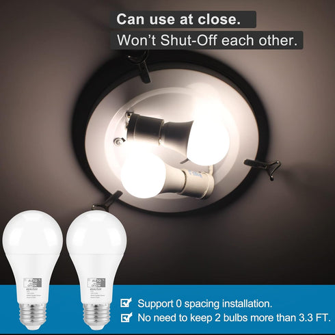 Bulbs 850 60W 6000K, 9.5W, A19, E26 2-Pack, HQ-H002 Qualilux Dusk to Dawn Light Outdoor Lumen, Equivalent, Daylight