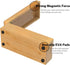 Business Card Holder - Bamboo Organizer with 5 Compartments for 600 Cards, Wood Desk Organizer, 4.5’’W x 10.4’’D