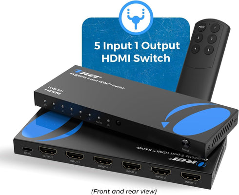 OREI 4K 5 1 4K@60hz Dolby, 3D 18Gbps PS5/4, HDMI Switch in Out HDMI Switch with Remote with HDR, DTS & - Switcher