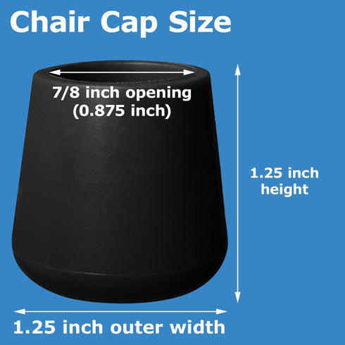 4 7/8 Inch (7/8", Gluposti Rubber Chair Leg Caps Black, Non-Slip Padded and Metal Folding Chair Leg Cap Floor