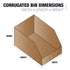 Tape Logic TLBINMT612K Open Top Bin Boxes, 6" x 12" x 4 1/2", Kraft (Pack of 50)