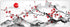 Watercolor Cherry Blossom Mouse Pad 31.5x11.8 Inch, Pink Full Desk, Non-Slip Rubber Base, Waterproof Big Keyboard Mat
