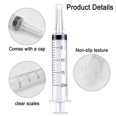 20ml Package, Pack 12 Syringe Without Needle, Syringe for Liquid, Scientific Labs, Measurement, Disposable Individual