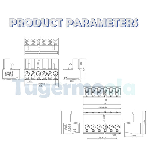 28 Sets Screw Terminal Block Connector Assortment Kit, 5.08mm Pitch PCB Connectors for 24-12AWG Cable