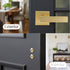 EHOMEWARE Heavy Duty Dummy Door Handle Set, 1 Pack Gold Interior Lever Knob for Right/Left Handing Doors