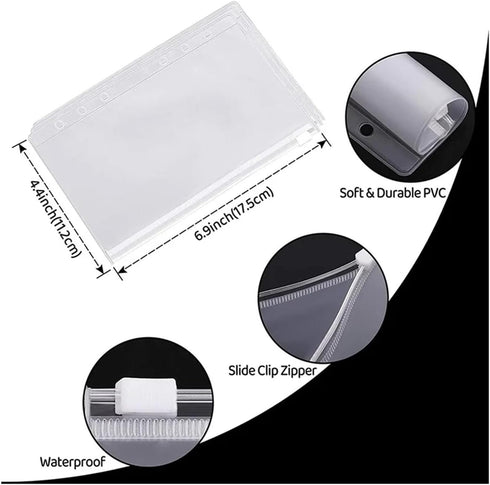 YCMGBH A6 Set,with PU Leather Budget Binder Notebook Cash Envelopes System Binder Pockets for Money Budget Saving Bill