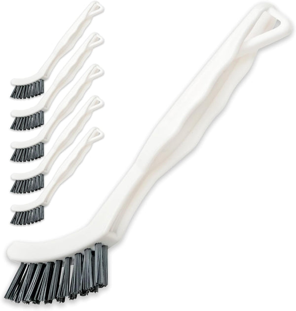 6-Pack Grout Cleaner Brush Scrub Set - Stiff Bristle Scrubbing & Detail