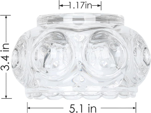 3 Clear Glass Shade -High Transmittance Lampshade Replacement for JUNNAI Lights LED Tree Floor Lamp with Glass Shades