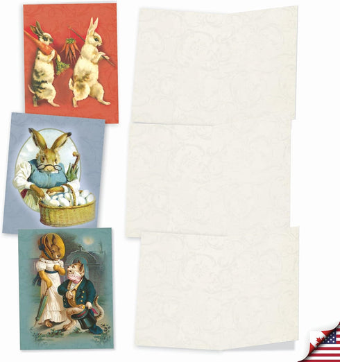 The Best Card Company 10 Thank You Assortment Note Cards w/Envelopes, Assorted Set of Funny Bunnies Cards 4 x 5.12 inch