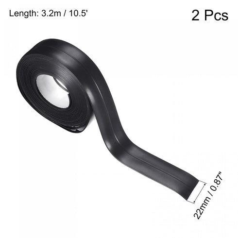 uxcell Waterproof Seal Caulk Strip Tape Self Adhesive 0.87"W x 10.5'L PVC Sealing Tape for Kitchen Bathroom Black 2Pcs
