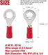 Hilitchi 100Pcs 22-16 Gauge Insulated Ring Terminals, Electrical Wire Crimp Connectors (M6, Red)