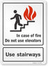 SmartSign "In Case Of Fire Do Not Use Elevators, Use Stairways" Aluminum Sign | 10" x 14"