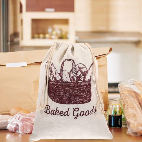 2pcs UPKOCH Bread Bags Portable Reusable Storage Pouches for Homemade Bread Sourdough and Bakery Goods for Parties