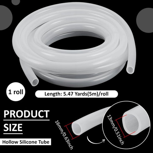 1/2 inch 5/8 inch 16.4Ft BENECREAT ID x OD Silicone Tubing, High Temp Silicone Hose, Flexible Hose for Home Brewing