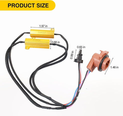 gopupu 2Pcs 3157 4157 T25 50W 6 3157 Load Resistor Fix Hyper Flash, Ohm Load Resistors for Switchback Led Turn Signal