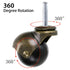 4 Pcs 2" Stem Casters, Antique Ball Caster Wheel with Insert Sockets for Sofa, Old Chair, Cabinet Furniture