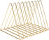 Sooyee 9 Slot Gold Magazine Holder, Desktop File Sorter Organizer, Triangle Bookshelf Decor for Home Office