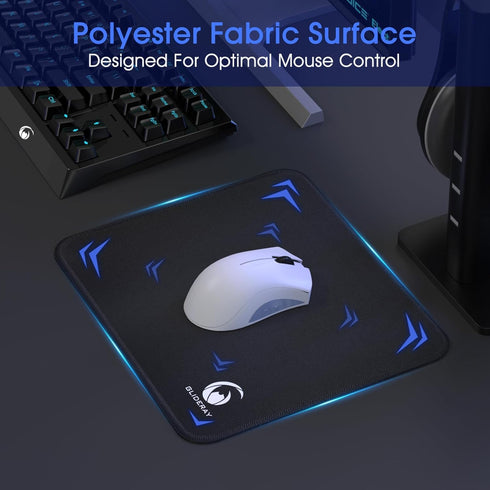 Mouse Pad with Polyester Fabric, Smooth Gaming Mouse Pads, Water Resistant Desk Mousepad with Stitched Edges, Non-Slip