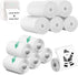 5 Rolls Thermal Printer Paper & 5 Rolls Self-adhesive Stickers, White Printer
