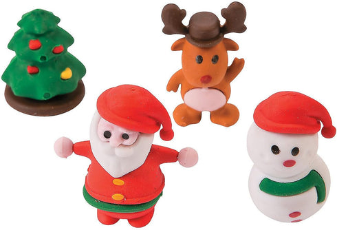 Christmas Character Erasers Set of 24 for Classroom Stationery Supplies and Stocking Stuffers