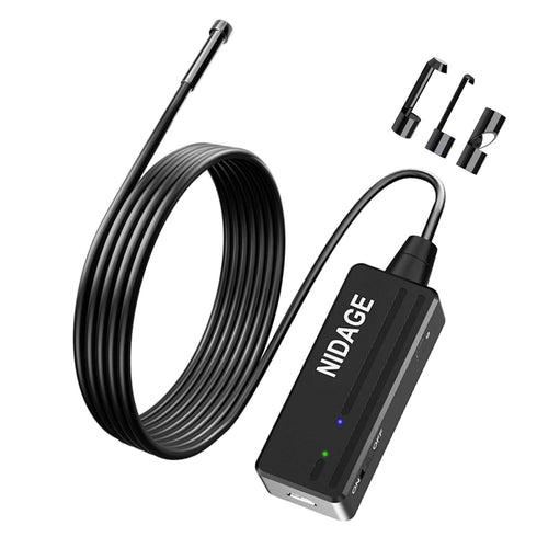 NIDAGE Wireless Endoscope Camera with Light, HD Waterproof WiFi Borescope, Flexible 5.5MM for Android and iOS