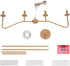 4-Light 32'' Gold Linear Chandelier, Modern Farmhouse Chandeliers Pendant Lights Fixtures with Frosted Glass Shades